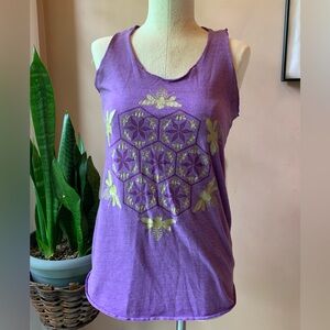 🐝 Honey Bee Sacred Geometry purple tank top alternative earth medium large